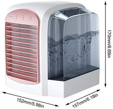 ФАКСИНБАНГ КОЛИДИМЕР Вентилатор за климатик, преносен УСБ -ладилник за ладење на десктоп за ладење со независен резервоар за вода, 7 бои LED и 3 брзини за домашен канц?