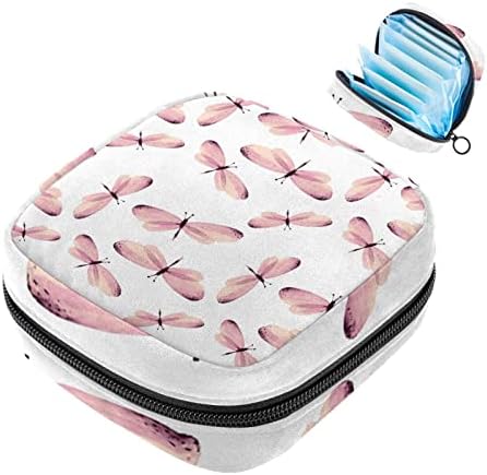 Торби за санитарни салфетки, држач за медицинска сестра за торбичка со чаша за жени, мини женски торба за комплет, розова пеперутка