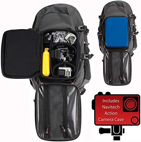 Ранец на ранец на фотоапаратот Navitech Action Camera со интегрирана лента за градите - компатибилен со акционата камера Денвер ACV