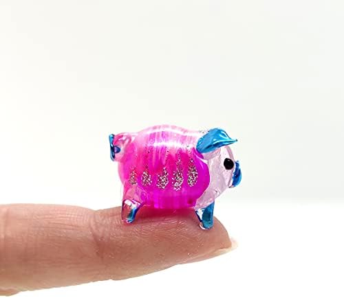 Sansukjai Ретка свиња микро ситни фигурини рачно разнесено стакло уметност морски животни колекционерски подарок дома декор1