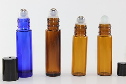 144-10ml Амбер стаклена ролна на дебели шишиња со валјаци од не'рѓосувачки челик - Пополнување на ароматерапија есенцијално масло на маслото