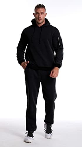 Машки тренерки со облека од 2 парчиња облека за мажи случајни качулки спортови за џогирање костуми