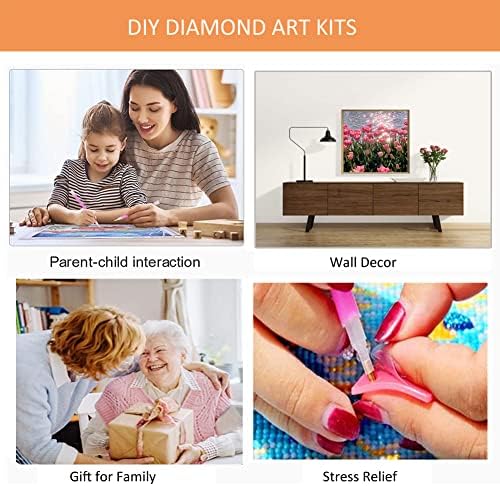 Белатетозен еж со дијамантски комплети за сликање за возрасни почетник, 5D DIY занаетчиски уметнички еж цвет целосна вежба Rhinestone
