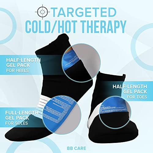 BB CARE COODS COODS COODS - чорапи за ладење што може да се употреби за топли нозе - ледени чорапи за стапала - чорапи за ледена бања за плантарна