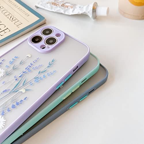ZTOFERA Компатибилен со Iphone 13 Pro Max Случај Јасен, Анти-Гребење 3D Цветни Шема Замрзнат Случај За Жени Девојки Тенок Шок Отпорен