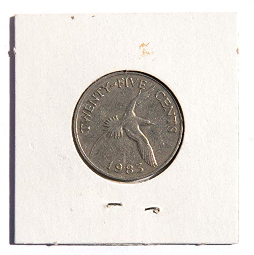 1983 БМ Бермуда Елизабета ВТОРА Тропска Птица Со Бела опашка 25 Цент Монета Многу фини детали