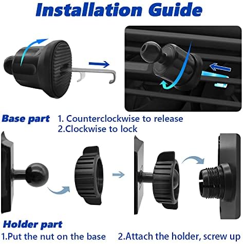 Jocundly Car Phone Mount Universal [Dossy Case Plygly] Steel-Hook Air vent Car држач [Заштита на воено одделение] Заграда за јаглеродни влакна