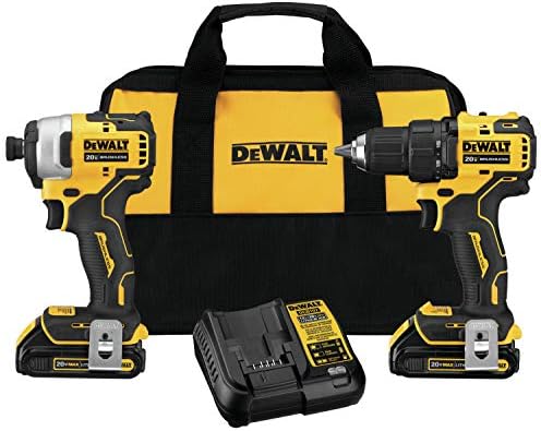 DEWALT АТОМСКИ 20V МАКС* Безжична Вежба Комбо Комплет, Компактен