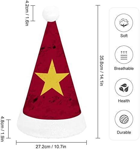 Гроздобер Виетнамски Знаме Божиќ Дедо Мраз Шапка За Црвениот Божиќ Капа Празник Фаворизира Нова Година Празнична Забава Материјали