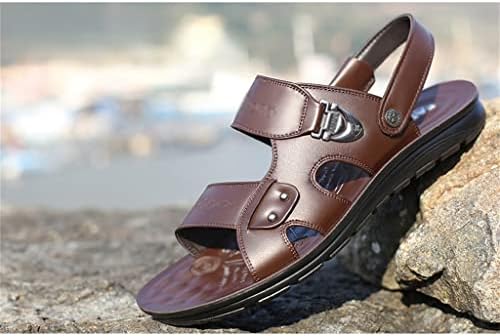 Xmtxzym летни чевли Машки кожни сандали случајни папучи на платформа платформата сандали отворено шарени чевли машки чевли