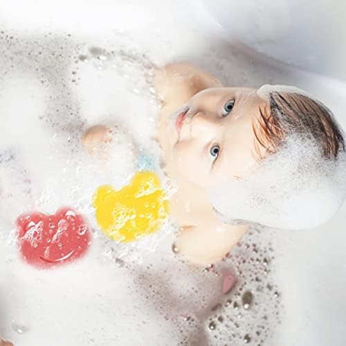 МОСТМОМИЈА Бања сунѓер 48 парчиња дете од пенење во форма на бања во форма на новороденче за животински ексфолирајќи прекрасно чистење цртан