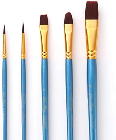 Sawqf 5pcs/многу акварела боја четка поставена дрвена рачка најлонска боја четка пенкало професионално масло за цртање алатка за цртање