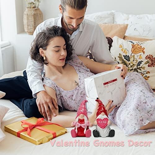 Декор на табела за фигурини на валентин валентин - 2 парчиња в Valentубени гноми фигура xoxo/love gnomes за подароци за Денот на вineубените