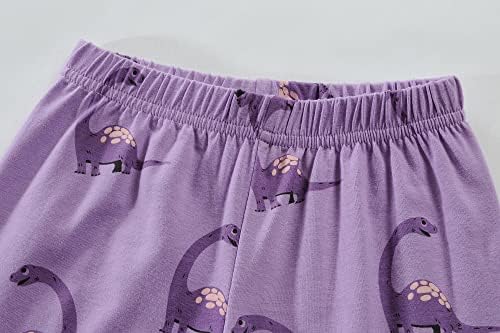 Мали девојчиња летни пижами Дете за мали деца поставуваат еднорог за спиење за деца за деца диносаурус PJS 2 парчиња облека 2-7 години