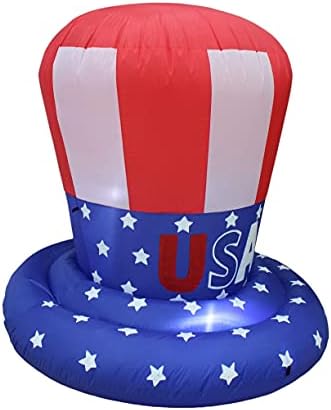 Ден на патриотски ден на патриотска независност и украси за роденденски забави вклучуваат 4 нозе високи надуени чичко Сем, 4 нозе високи американски знамиња на САД,