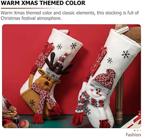 Абоофан Божиќно порибување камин што виси снежен човек украс украс Божиќни чорапи чорапи Подарок торба за бонбони торбичка торба за