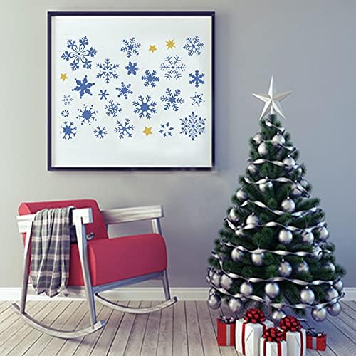 6 парчиња Божиќни Матрици За Снегулки За Сликање, Еднократно Големи Снегулки Снешко Матрици За Новогодишна Елка За Сликање На Дрво или Спреј