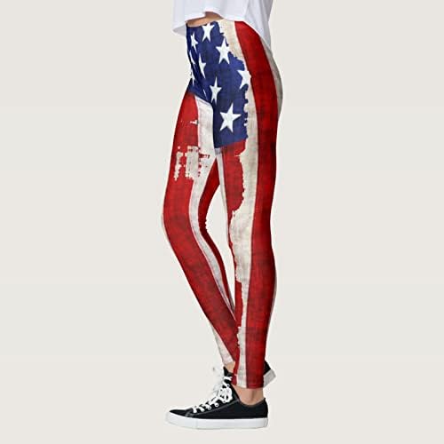 Еткија Породилна Облека Ден На Независноста За Жени Американски 4 од јули Печатете Хеланки Панталони Со Висок Струк За Трчање По Јога