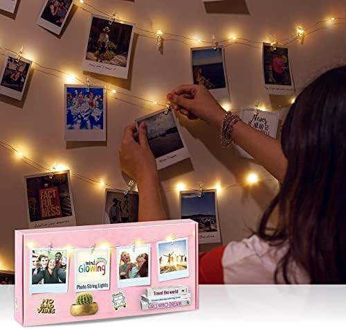 Светла со фото -клип со умот - виси слики самовила за спална соба, подароци за тинејџери 10-14 годишно, слатко декор за соба за тинејџери