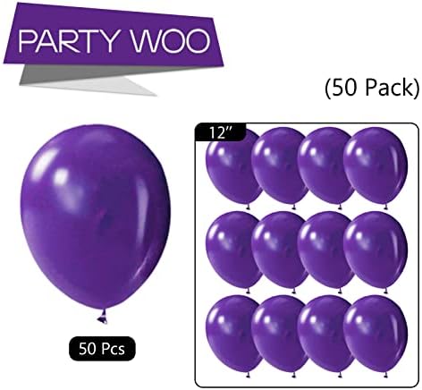 Партиву Темно Виолетови Балони, 50 парчиња 12 инчни Длабоко Виолетови Латекс Балони, Јорговани Балони За Балон Венец Комплет Тема Партија Роденден Свадба