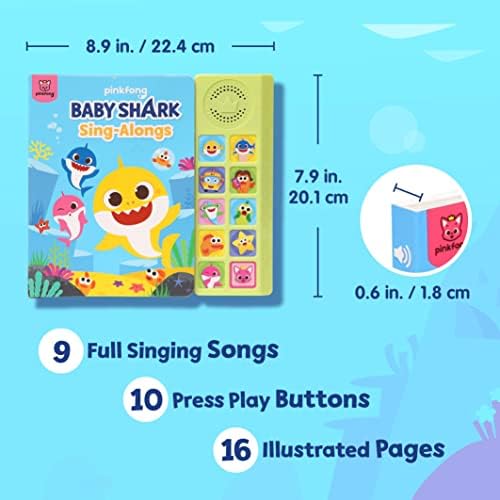 Бебе Ајкула Пее - Заедно 10 Копчето Звук Книга | Бебе Ајкула Играчки | Учење &засилувач; Образование Играчки | Интерактивни Бебе Книги За Мали