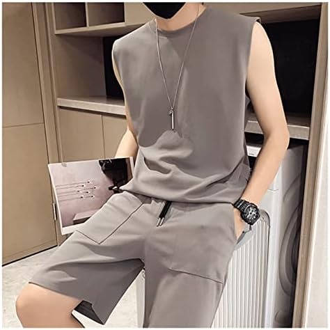 N/летна облека за мажите шорцеви постави 2 парчиња обични облеки мажи со лесна тренерка