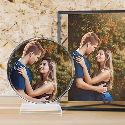 Персонализирани кристални фото подароци свадбени фото рамки на 3Д кристална фотографија за жени Денот на таткото на вашата девојка, годишнина,