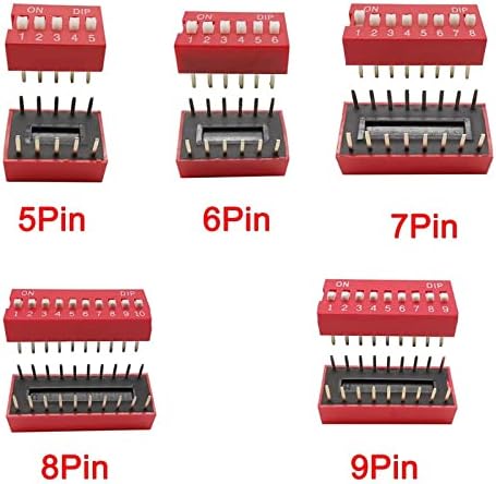Лидон 10PCS тип на слајд тип на натопување на модулот за прекинувач на модулот 2,54мм терен црвен прекинувач за прекинување на прекинувачот за