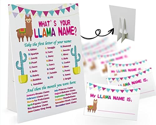 Која е вашата игра за името на лама, декорација на забави за игри на лама, роденденска игра за деца, семејна игра-18