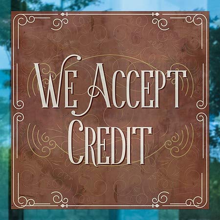 CGSignLab | Ние Прифаќаме Кредитна-Викторијанска Картичка Исчисти Прозорец Прицврстување | 24 x24