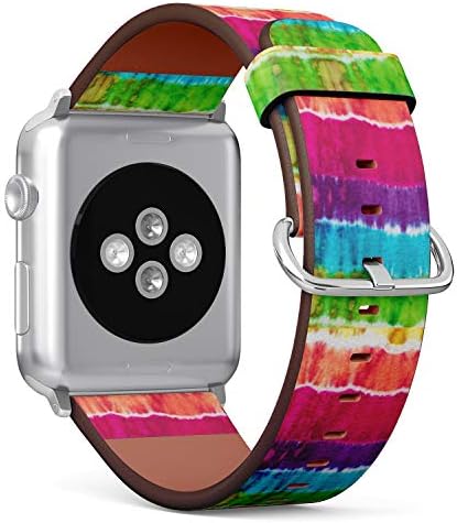 S -Type Iwatch Rechtap Strap Reckbands за Apple Watch 4/3/2/1 Sport Series - Hippie Tie Dye Compate Апстрактна позадина