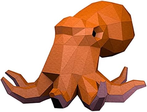 WLL-DP Octopus форма креативна хартија скулптура Papercraft 3D Paper Paper Paper Model DIY оригами загатка Рачно изработена игра геометриски украси за декорација на домови