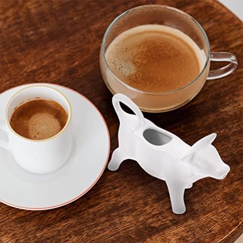 Luxshiny Chafe Creamer 4PCS мини крема за крави со рачка порцелански крем за животни стомна кафе млеко крема за крем сос од сируп со сируп, облекување