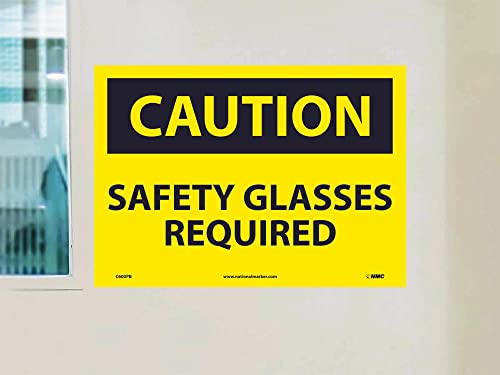 Национален Маркер C600PB Внимание Безбедносни Очила Потребни Знак, PS Винил, 10 x 14