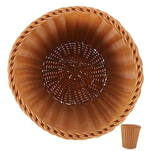 Holibanna Rattan Trash Can Can Wecker Trash Basket Couther Cantainer Вода Hyacinth Baskes Cormes Rattan Trash Bin lainder Toopten Coushter