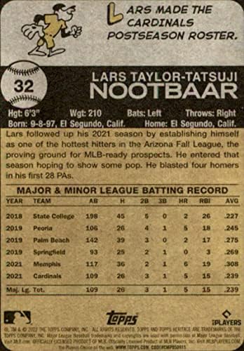 2022 година Херитиџ Топс #32 ЛАРС НООТБААР РЦ РЕЦИЈА Св. Луис Кардиналс МЛБ Бејзбол база Трговска картичка