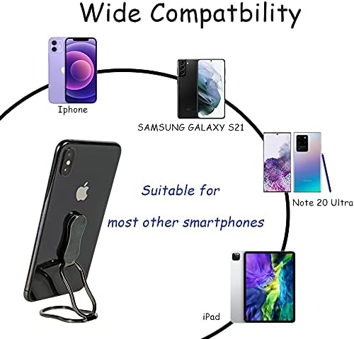 Inshere 2 во 1 држач за прстен за мобилни телефони, виткан удар со прсти 360 ° ротација за магнетна монтажа и биро, компатибилен со iPhone iPad Samsung Galaxy [црна]