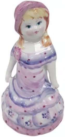 Порцелан бел Девојка 4,92 високи Декоративни Ѕвонче Колекција Бел Дома Декор Подарок Сувенир Рачно изработени Во Русија.