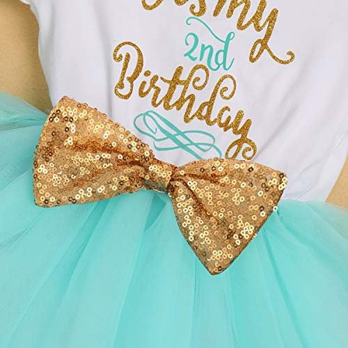 Замок Ибтом Бебе девојки новороденче Тоа е мојот 1/2 -ри роденденски торта Smash Shinny Printed Sequin Bow Tutu Princess Fuse