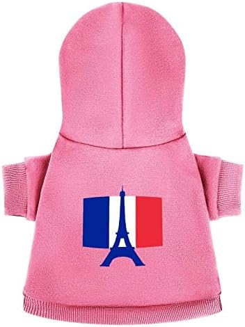 Ајфелова кула Франција знаме миленичиња костуми костуми со капа слатка дуксери за џокери за кучиња за кученце и мачка