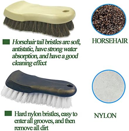 Гигантска мечка коњска коса кожа и тапацир за чистење четка за чистење, четка за четки за коњички мебел и најлонска детална четка