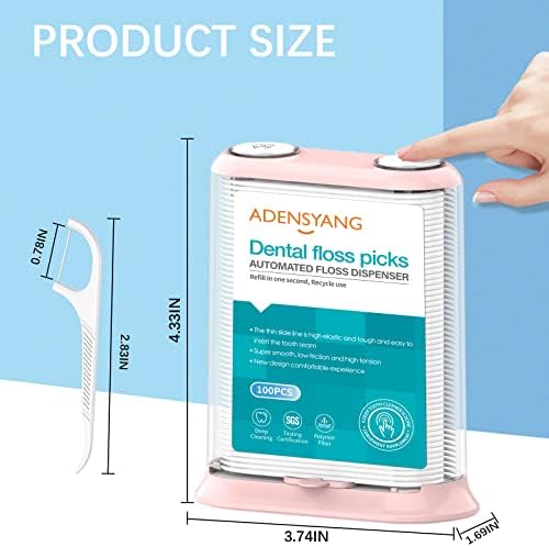 Диспензерот за заби на стоматолошки конец на Аденсанг - Поп -ап Flossers држач - Автоматски диспензер за конец - диспензерот за заби за заби, 1 кутија 100 броење, чисти заби