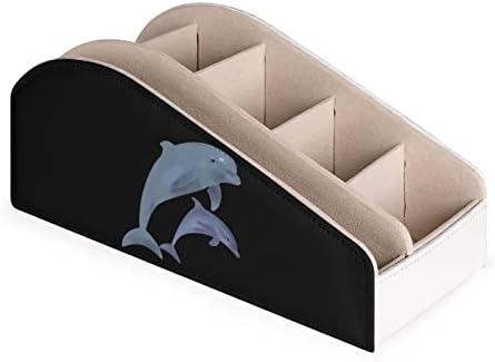 Држач за далечински управувач Sea Dolphins1 со 6 оддели PU кожени табели за складирање на табели за домашна канцеларија за домашна канцеларија