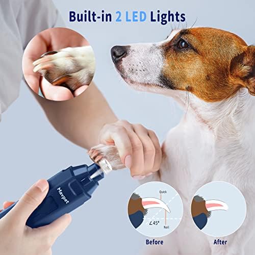 Mavpet 6-Брзина Куче Ноктите Мелница со 2 LED Светло, Миленичиња Ноктите Мелница За Кучиња Тивка, Безжичен &засилувач; Полнење Електрични
