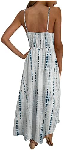 Womenените шпагети ленти мини фустан без ракави длабоки V вратот на плажа фустан секси цветни печатени текови за замав