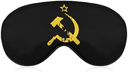Руско советско знаме чекан и маска за очи за спиење на очите, симпатична слепи очи, ја опфаќа сенката за очила за жени подароци