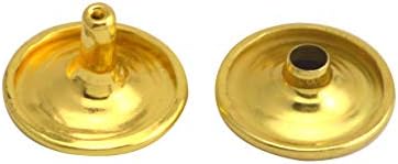Wuuycoky Златно двојно капаче од кожени кожени метални метални метални капачиња 12мм и пост 8мм пакет од 60 комплети