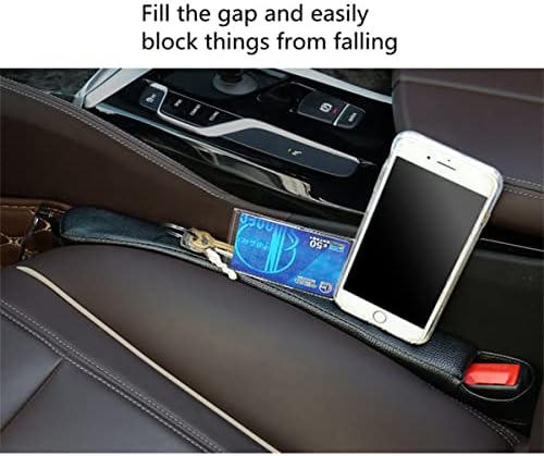 Tumecos Car Seat Gap Filler Fill Pad PU кожен конзол страничен џеб Организатор со еден држач за чаши за мобилни телефони за паричник за мобилни