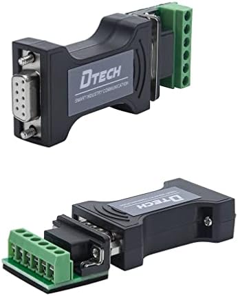 DTECH RS232 до RS485 RS422 Converter, 2 пакет двонасочни RS-485 до RS-232 сериски адаптер со терминален блок за долга комуникација со