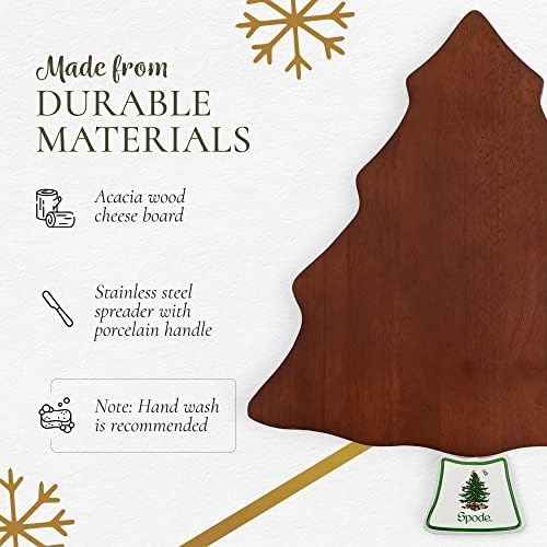 Spode новогодишна елка - табла со сирење од 2 парчиња и табла за поставување на 13 инчи од 13 инчи